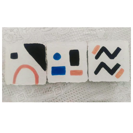 colors plaster tiles sculpture 17 cm x 17 cm