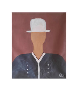 homme avec chapeau acrylic painting- 2023