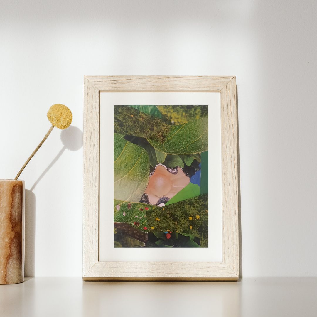 Garden collage painting on paper - 2025