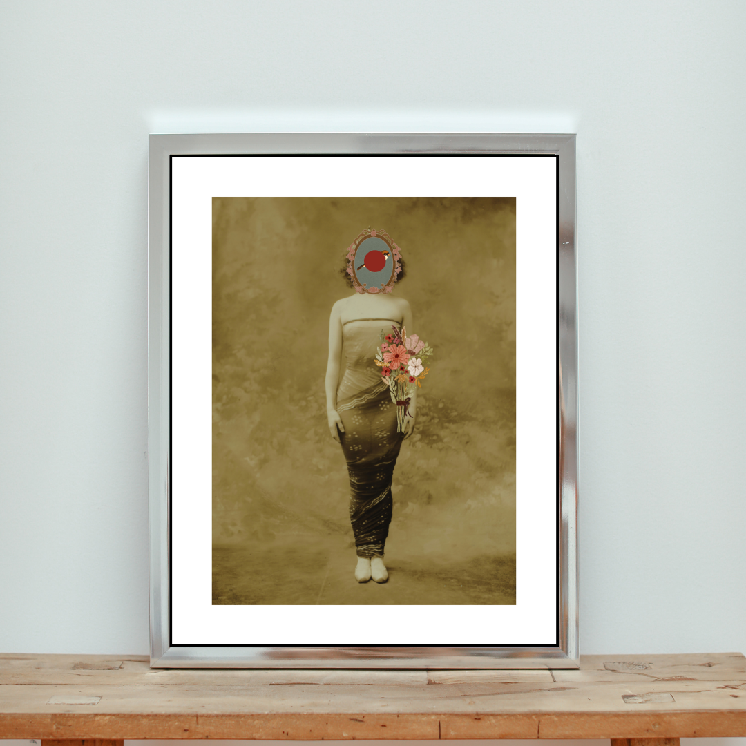 Collage painting "The Barrier to Freedom" - 2025